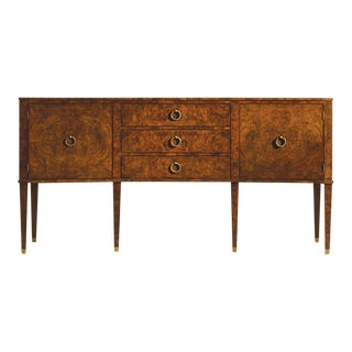 Modern History Concave Walnut Inlay Buffet For Sale