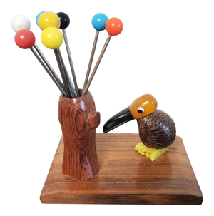 French Art Deco Bird Mounted Cocktail Stick Holder