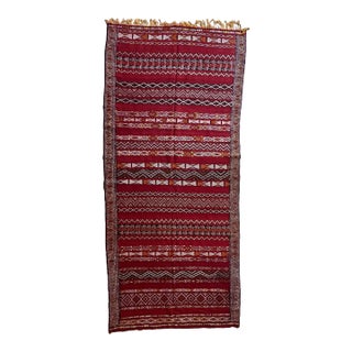 1980s Ethnic Vintage Moroccan Kilim - 12.1 X 5.41 Ft For Sale