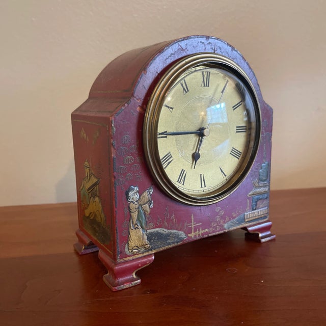 Antique English Chinoiserie Bracket Clock For Sale - Image 6 of 6