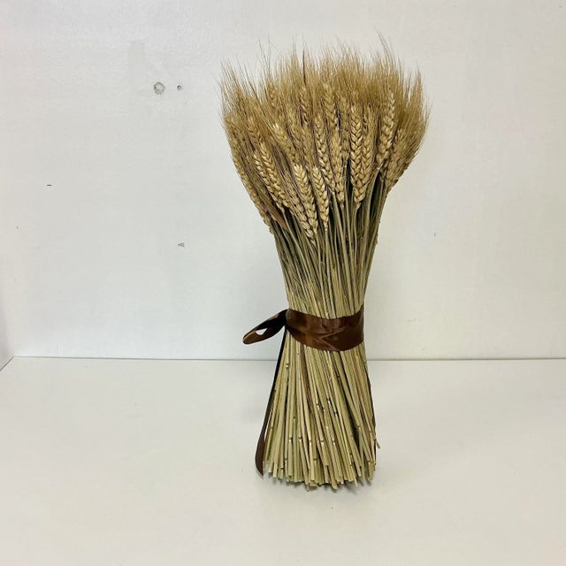 Vintage Boho Chic Rustic Thanksgiving Natural Wheat Sheaf Decorative Object Holiday Accent. For Sale - Image 6 of 11