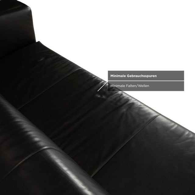 Black BMP 622 3-Seater Sofa in Black Leather from Rolf Benz For Sale - Image 8 of 15