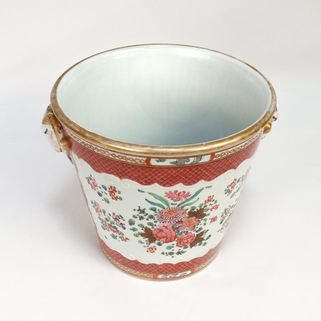 Antique Samson Porcelain Chinese Export Style Bianco Sopra Bianco Jardiniere For Sale - Image 10 of 17