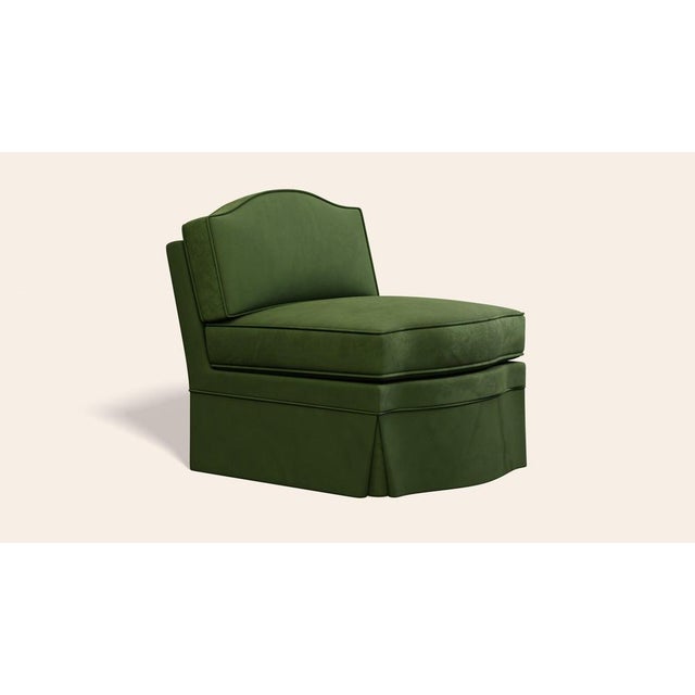 Contemporary Zucchini Velvet Felix Slipper Chair by Ceraudo For Sale - Image 3 of 7