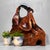 This antique Japanese tsuge burl wood piece - an ikebana decoration from the 1920s embodies the wabi-sabi aesthetic, where...