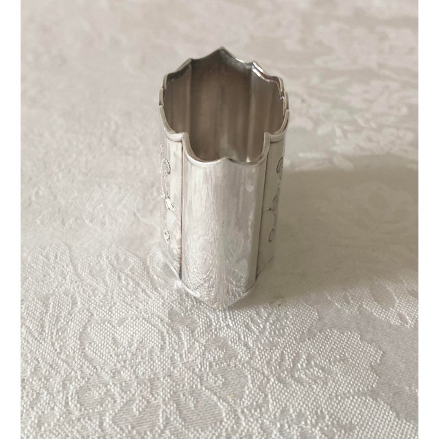 Vintage Ostfriesen Silver Plate Scalloped Ornate Napkin Ring Mint Condition For Sale In Denver - Image 6 of 11