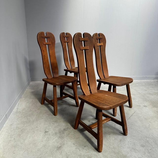 Vintage Dining Chairs attributed to De Puydt, Belgium, 1960s, Set of 4 For Sale - Image 11 of 12