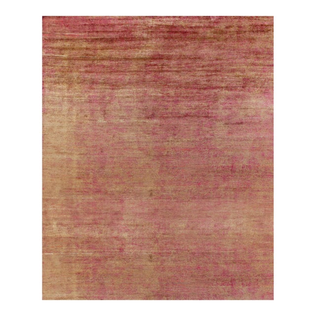 Rug & Kilim’s Oversized Contemporary Rug in Red and Gold Striations -13'x16' For Sale