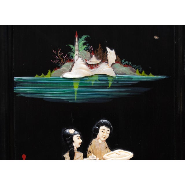 C. 1920-1940s Chinoiserie Inlaid Coromandel Screen For Sale - Image 9 of 18