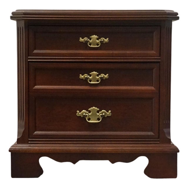 Bassett Furniture Eden House Collection Solid Cherry Traditional Style 26" Two Drawer Nightstand 2083-0270 For Sale