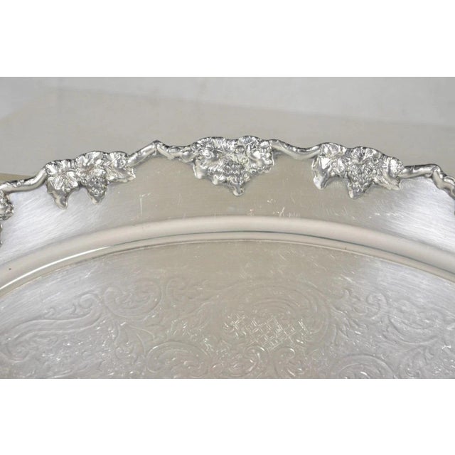 Vintage Crescent 1082 Victorian Style Silver Plated Oval Serving Platter Tray For Sale In Philadelphia - Image 6 of 10