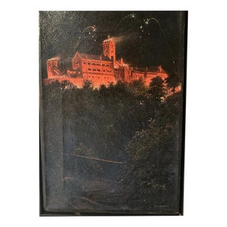 Karl Lindegreen, Evangelical Church, Oil Painting on Canvas For Sale