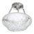 Art Deco Frosted Glass Floral Cubist Chandelier W/ Chrome Fittings Signed Degué For Sale