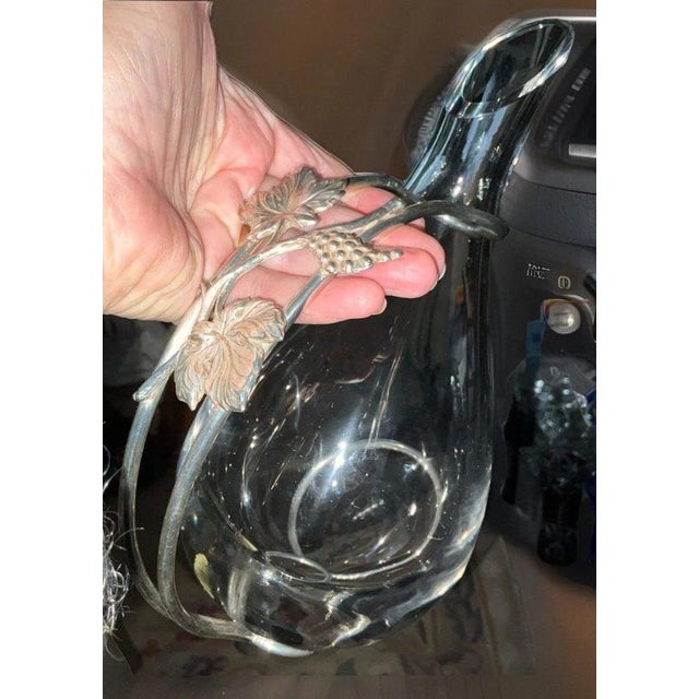 Italian Sterling Silver and Hand-Blown Crystal Duck Carafe by Macini Carlo, Florence, 1971 For Sale - Image 9 of 17