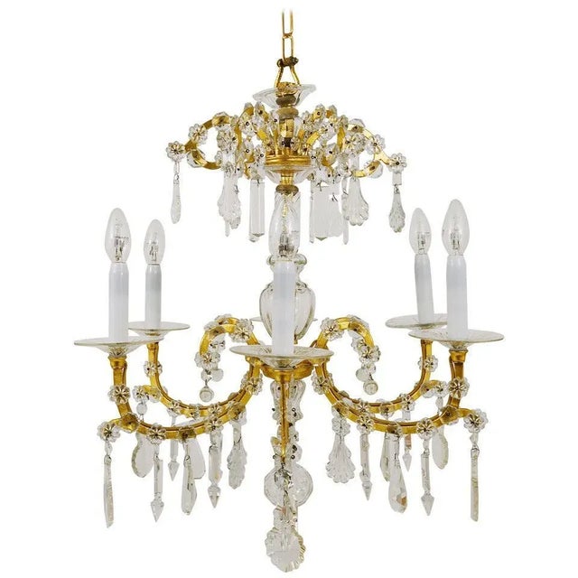 Vienna Baroque Gilt Crystal Glass Chandelier from Lobmeyr, 1940s For Sale - Image 11 of 11