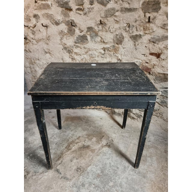 Antique French Black School Lift Top Desk, 1900s For Sale - Image 15 of 18