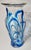 Boho Chic 1980s Laser Blue Fused Hand Blown Glass Vase For Sale - Image 3 of 4