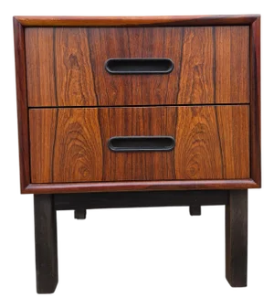 Vintage Danish Modern Rosewood Nightstand End Side Table Chest