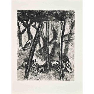 Marc Chagall, Les Loups et les Brebis (The Wolves and The Shee), 1952, Etching For Sale