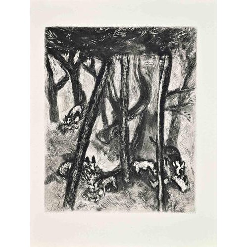 Marc Chagall, Les Loups et les Brebis (The Wolves and The Shee), 1952, Etching For Sale