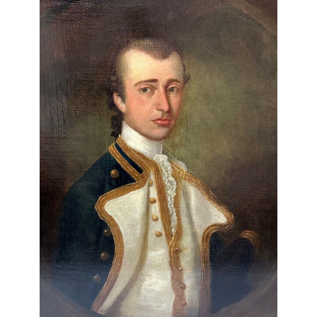 18th Century Georgian Naval Oil Portrait of Captain Gamaliel Nightingale For Sale - Image 13 of 18
