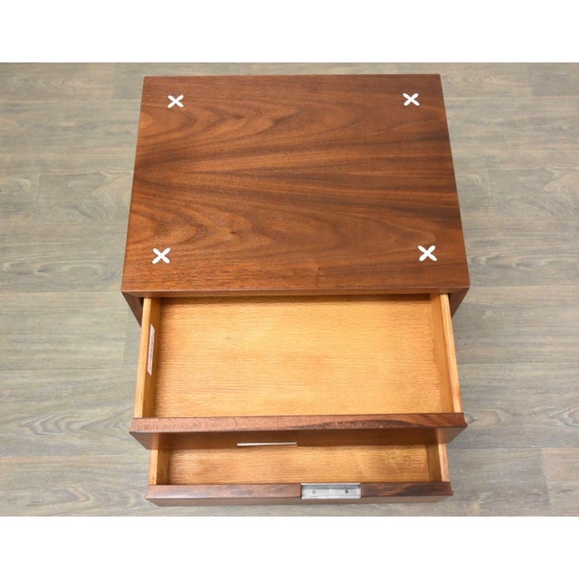 American of Martinsville 1960s Refinished American of Martinsville Walnut and Aluminum Nightstand For Sale - Image 4 of 7
