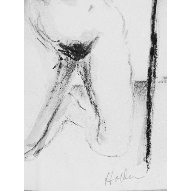 Martha Holden Contemporary "Modern Nude" Ink and Charcoal Drawing by Martha Holden For Sale - Image 4 of 6