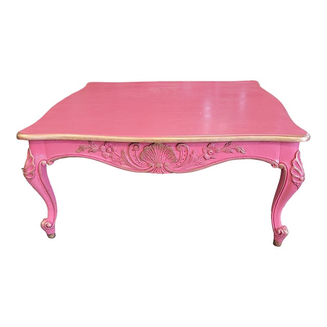 Hot Pink & Gold Vintage Coffee Table Chairish