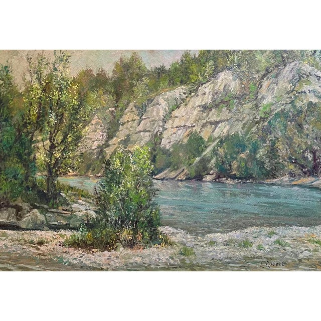 Leopold Robert, Riverbank, Oil on Wood For Sale
