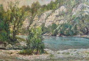 Leopold Robert, Riverbank, Oil on Wood