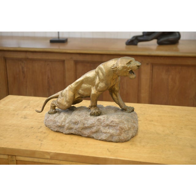 Thomas Cartier, Bronze Panther on a Stone Base, 1900, Bronze For Sale - Image 5 of 11