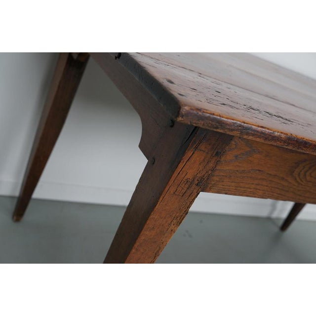 Brown Antique French Rustic Farmhouse Dining Table in Oak and Fruitwood, 1800s For Sale - Image 8 of 18