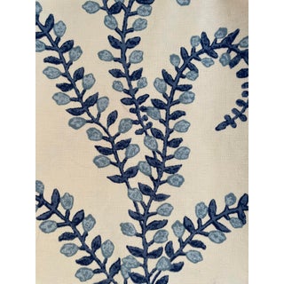 Fabric/Textile Remnant of John Robshaw Pattern Prasana in Color Bluebell for Duralee Fabrics For Sale