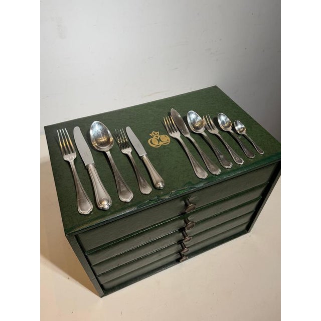 Silver-Plated Spatours Cutlery Service with Box from Christofle, Set of 144 For Sale - Image 12 of 13