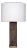 Jamie Young Preston Burl Wood Table Lamp with Linen Shade For Sale