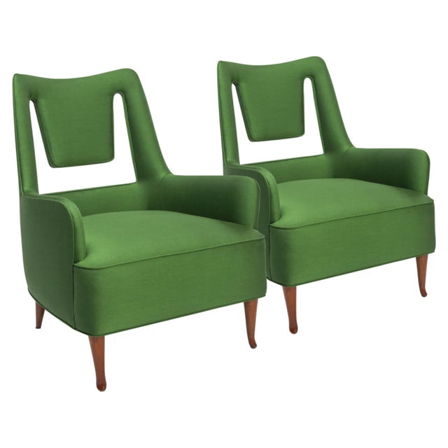 Mid-Century Modern 1950s Italian Lounge Chairs - Set of 2 For Sale - Image 3 of 6