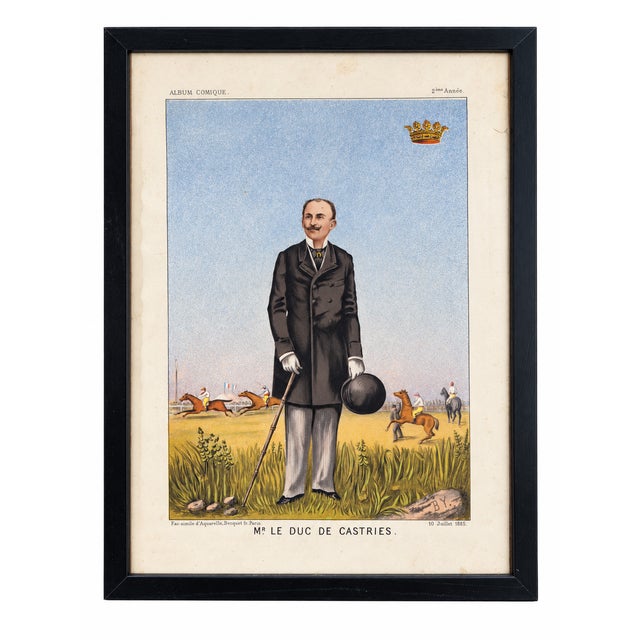Antoine Bisetzky, Suite of 8 French Equestrian Album Comique, 1885, Chromolithograph For Sale - Image 4 of 10