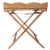 Artifacts Rattan Scallop Design Butler Tray with Wooden Legs, Honey Brown For Sale - Image 4 of 5