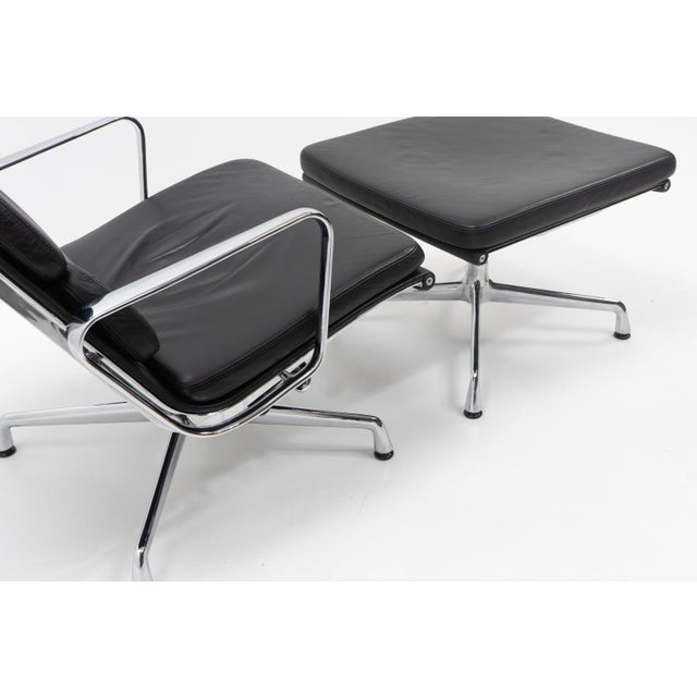 2000 - 2009 Set of Alu Group Soft Pad Lounge Chair and Ottoman by Charles and Ray Eames for Vitra For Sale - Image 5 of 14