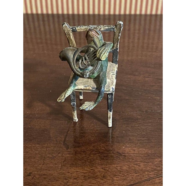 Frog Musicians, Cold Painted Bronze, Austrian, Late 19th Century - Set of 3 For Sale - Image 9 of 12