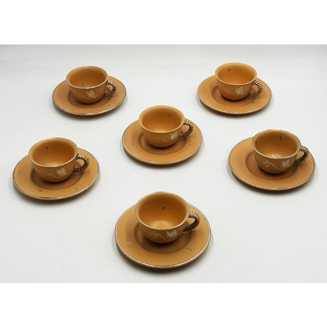 1980s Emilia Castillo Taxco Plata Mexico Butterfly Cup and Saucer Set of 6 For Sale In Los Angeles - Image 6 of 18