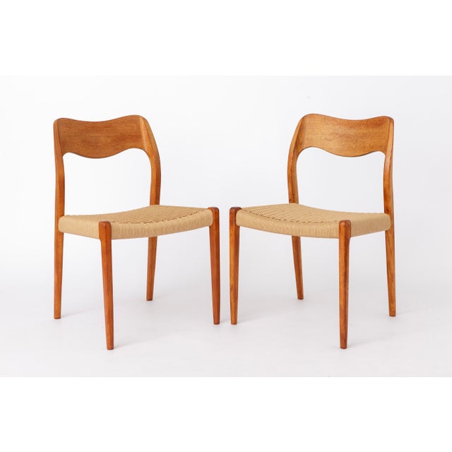 Vintage Danish Model 71 Dining Chairs from J.L. Møllers, 1960s, Set of 6 For Sale - Image 17 of 18