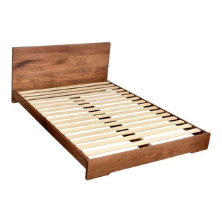 Minimalist De La Espada Oiled Walnut King Size Bed For Sale