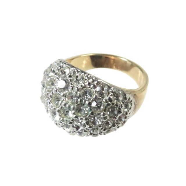 1970s Vintage Crystal Domed Cocktail Ring 1970s, Size 8 For Sale - Image 5 of 7