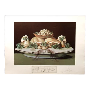 1980s Salvador Dali Les Diners De Gala Les Suprenes Hand Signed Limited Edition Engraving