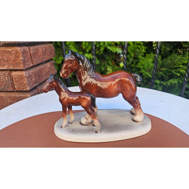 Brown Porcelain Horse Figurine from Hertwig & Co., 1950s For Sale - Image 8 of 8