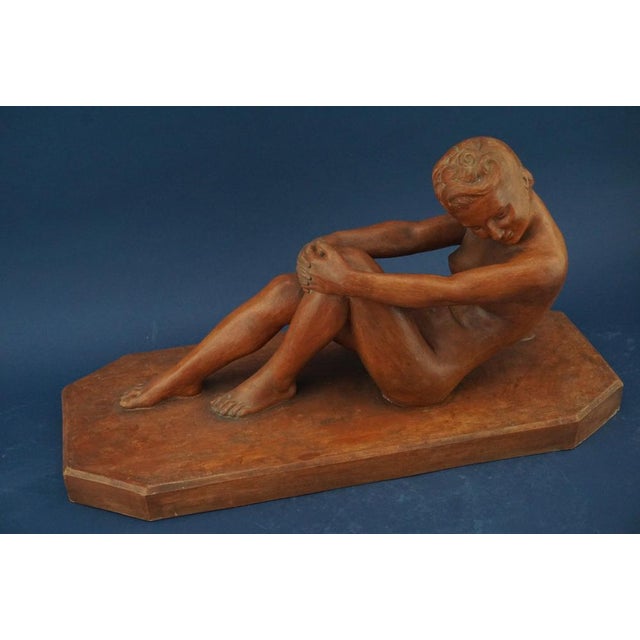 Lucien Charles Edouard Alliot, Art Nouveau Female Nude, Early 1900s, Terracotta For Sale - Image 12 of 18