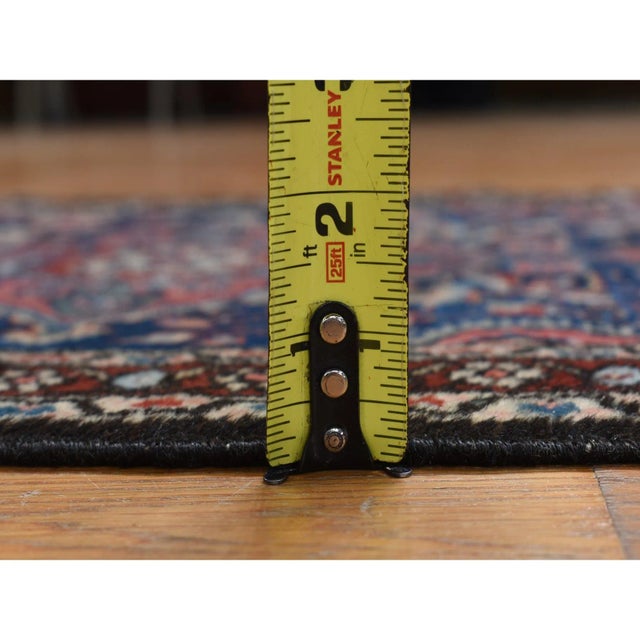 1910s 1910 2'x2'10" Blue Antique Persian Sarouk Hand Knotted Pure Wool Even Wear Mat Rug For Sale - Image 5 of 6