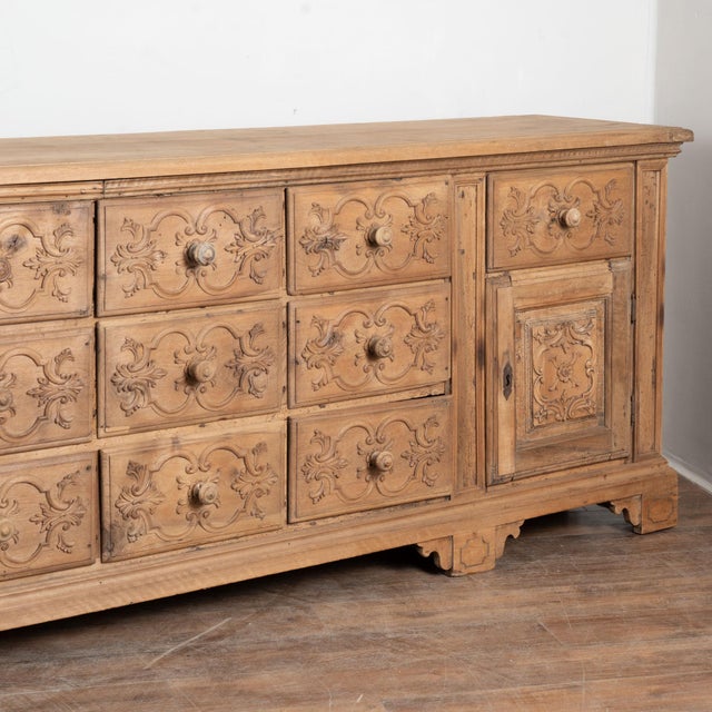 19th Century French Bleached Oak Sideboard Buffet With 14 Drawers For Sale - Image 17 of 18