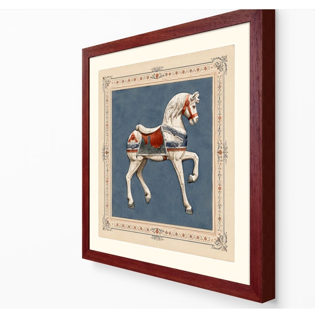 Atelier Aria Lumae Antique Americana Carousel Horse Fine Art Gallery Board Print With Integrated Decorative Border Design 24 X 24 For Sale - Image 9 of 10